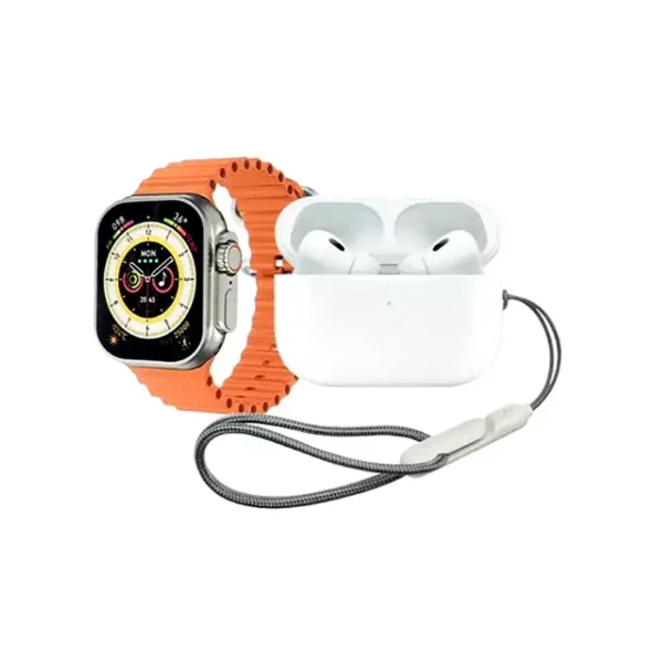 ساعت هوشمند GP8 هاینوتکو همراه هندزفری بی سیم و بند نارنجی