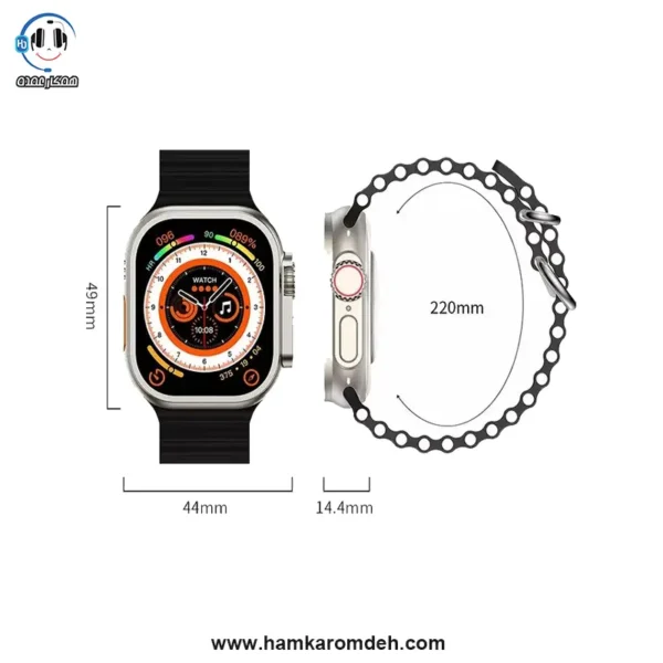 ساعت هوشمند HK10 هاینوتکو با بند مشکی رنگ