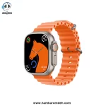 ساعت هوشمند T900 اولترا صفحه مربعی با بند نارنجی