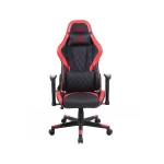 صندلی گیمینگ چرخ دار مشکی رنگ با طراحی قرمز