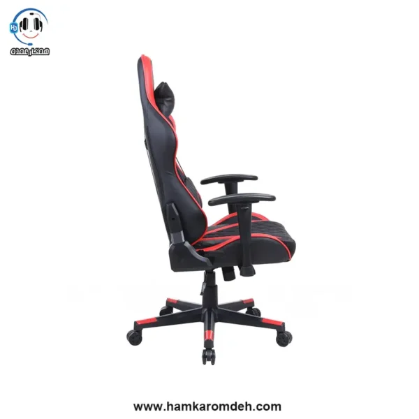 صندلی گیمینگ با قابلیت تنظیم ارتفاع و رنگ مشکی و قرمز