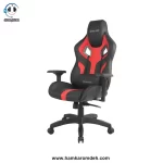 صندلی چرخ دار مشکی با طرح قرمز مخصوص گیمینگ